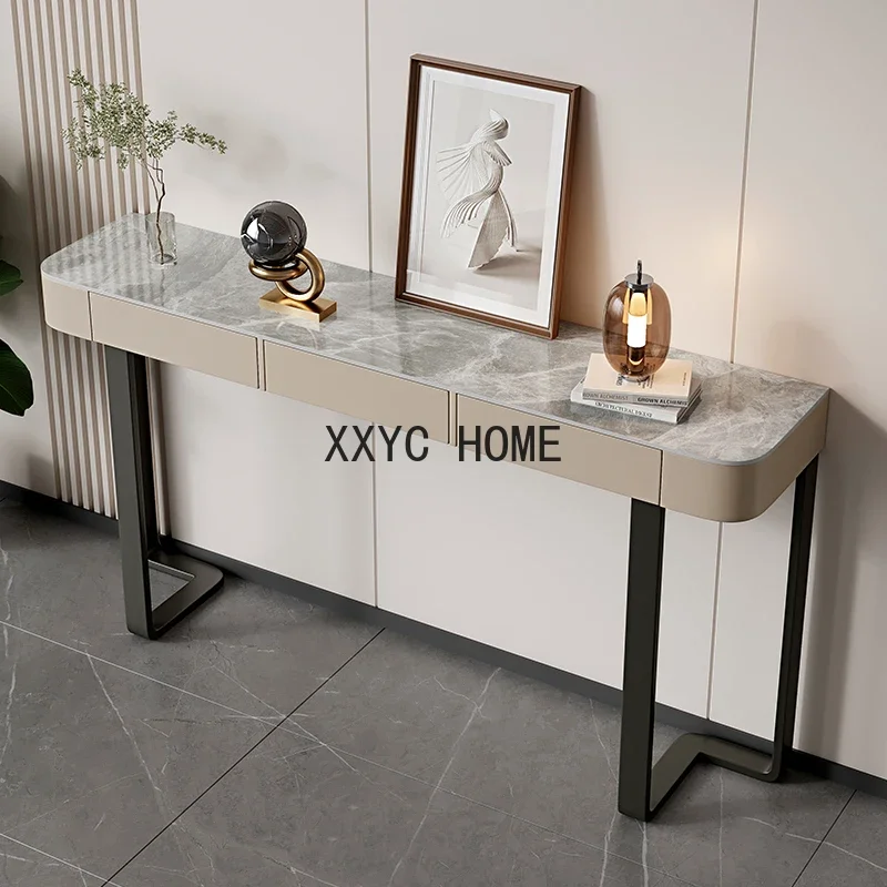 Роскошный Глянцевый консольный стол для прихожей гостиной шиферный боковой