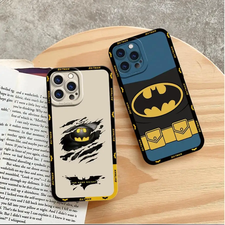 B-Batman Hero Logo Cover Phone Case for Apple iPhone 13 15 16 Pro Max 14 11 12 Plus Shockproof Soft TPU Shell
