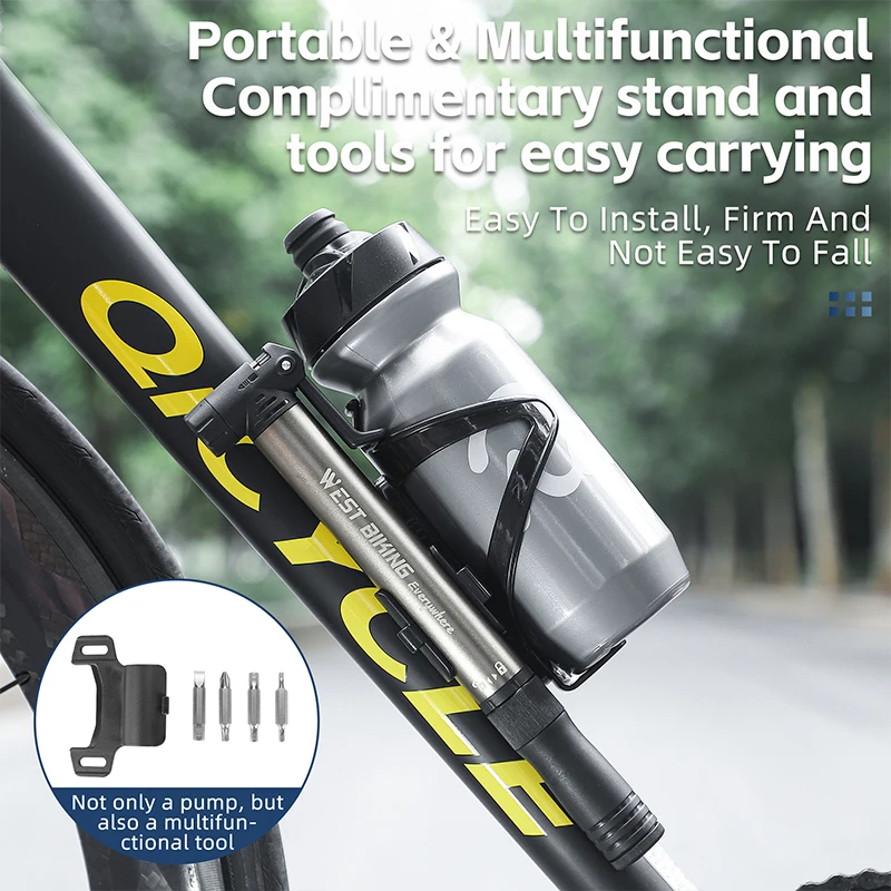 Семейный велосипедный мини-насос 2 в 1 с набором отверток портативный инструмент