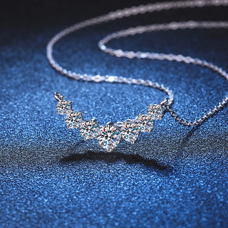 Женское Элегантное Ожерелье Из Белого Золота 18 Карат С Муассанитом Ювелирное