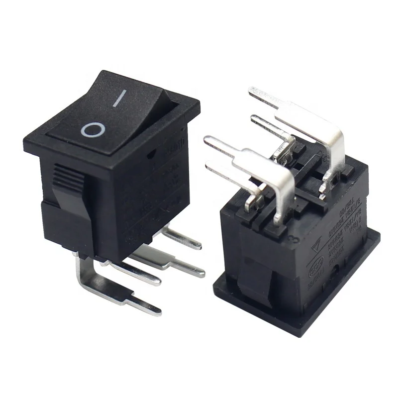 

Черные Клавишные переключатели 250 в 6 А 4PIN DPDT ВКЛ./ВЫКЛ. На печатной плате