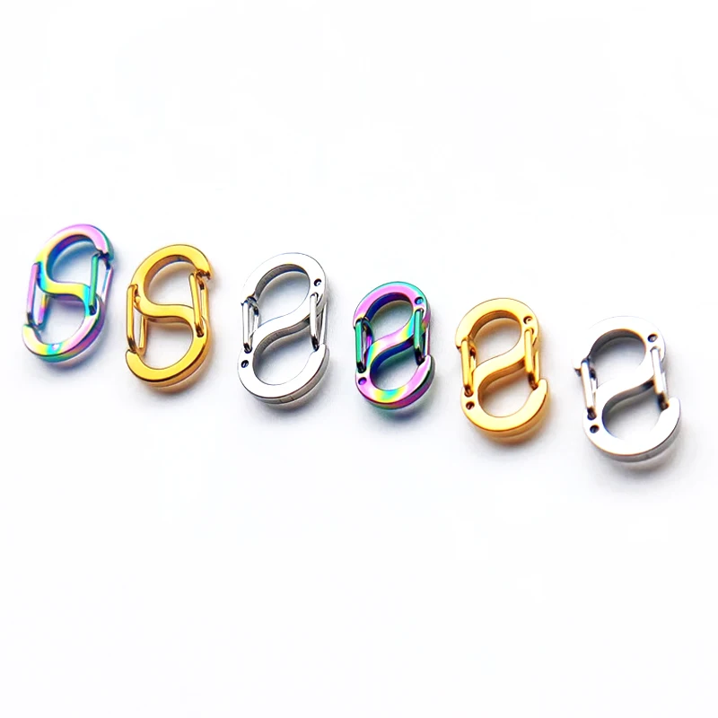 Titanium Alloy Mini-8-Character Quick-Hanging Buckle S-Shaped Spring Buckle Mini- Keychain DIY Keychain Accessories Simple Hitch