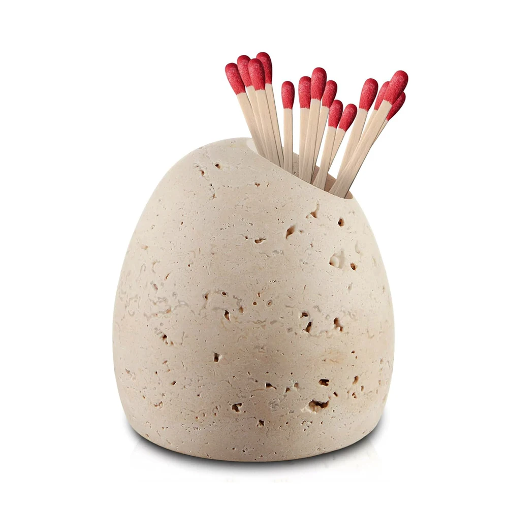 

Держатель для матчей и зубочисток из травертина LA TROUVAILLE