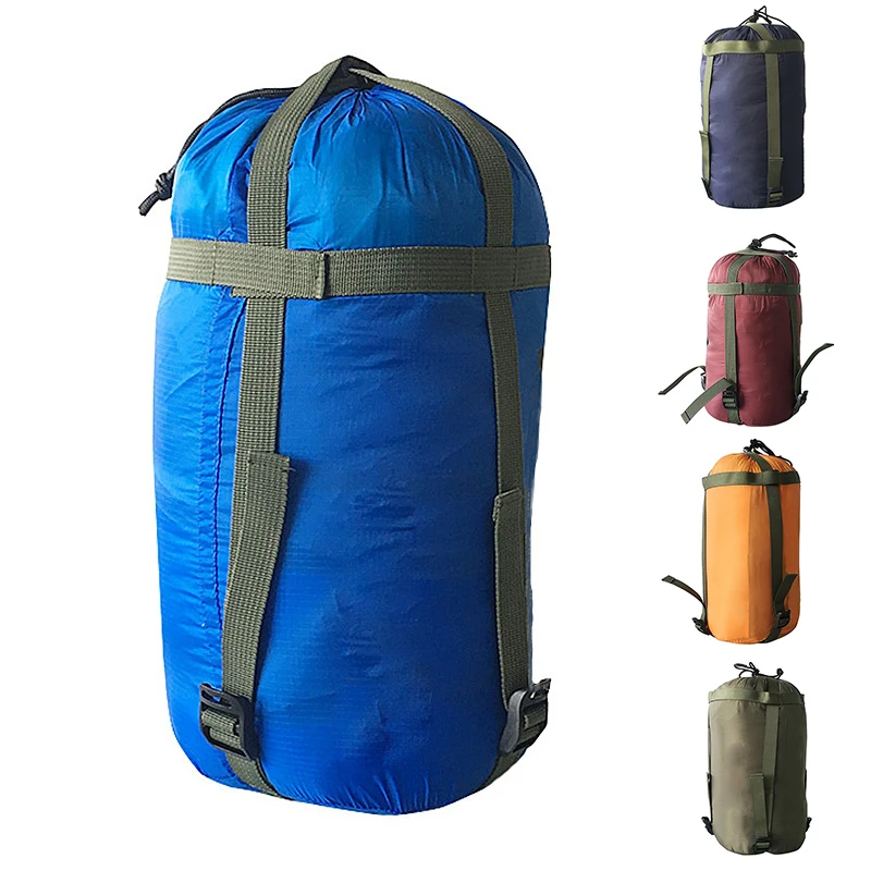 

Compression Stuff Sack Outdoor Camping Hiking Nylon Sleeping Storage Bags Pack Waterproof 38x18cm Drawstring Design