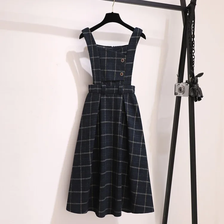 Женское твидовое платье в клетку офисное повседневное ТРАПЕЦИЕВИДНОЕ