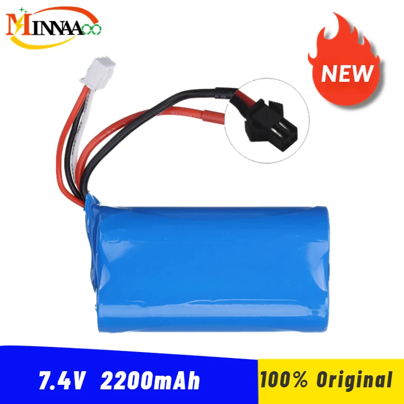 

Minnaaoo 18650 7.4V 3000MAH Li-ion Battery 2S for Wltoys 144001 10428 12428 12423 Q46 RC Car Parts /Charger 7.4 V 3000 MAH