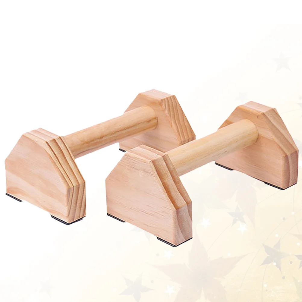 

1 Pair of Push-up Bracket Durable Wood Portable Anti-slip Fitness Bracket