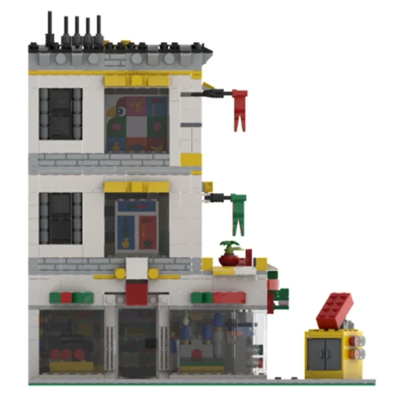 Модель Street View Moc строительные кирпичи блоки угловая технология магазина