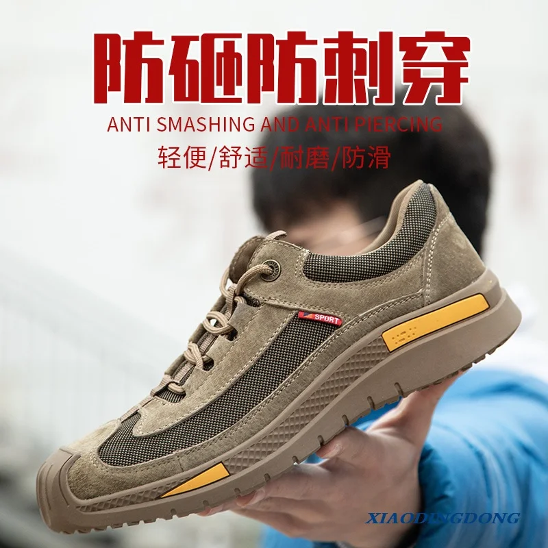 

Safety Shoes Steel Toe Cap Anti-smash Anti-stab Lightweight Comfortable Non-slip Wear-resistant Tendon-soled Safety Work Shoes