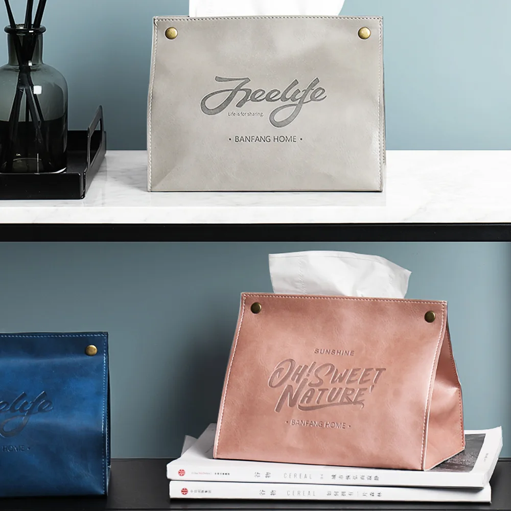 

Household Leather Tissue Car Box Toilet Tissue Box Buggy Bag Multifunctional Creative Letters Paper Extraction Box