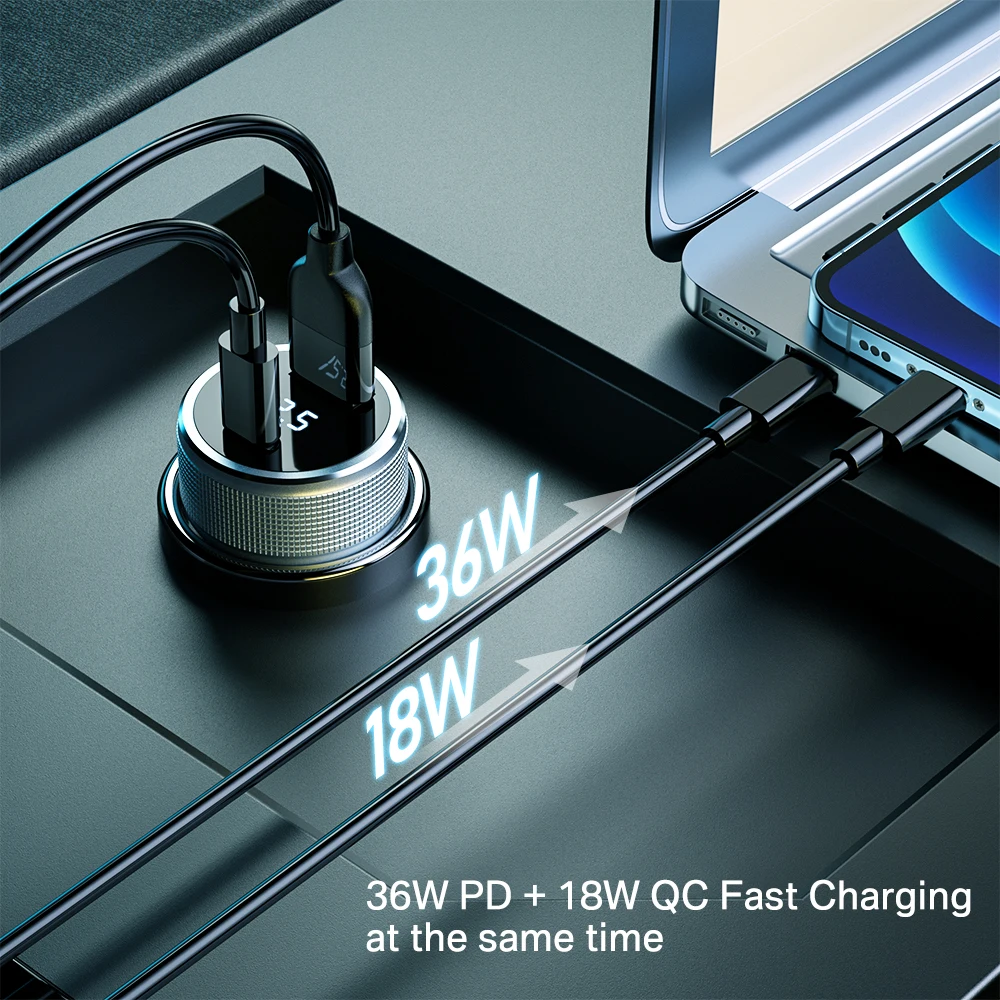 54w usb car charger quick charge 3 0 fast charging type c qc pd3 0 mobile phone charger adapter for iphone xiaomi samsung huawei free global shipping