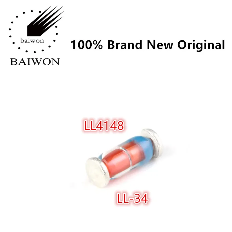 100% Новый оригинальный LL4148 LL-34 75V/200mA 1206 Чип импульсный диод IC чип