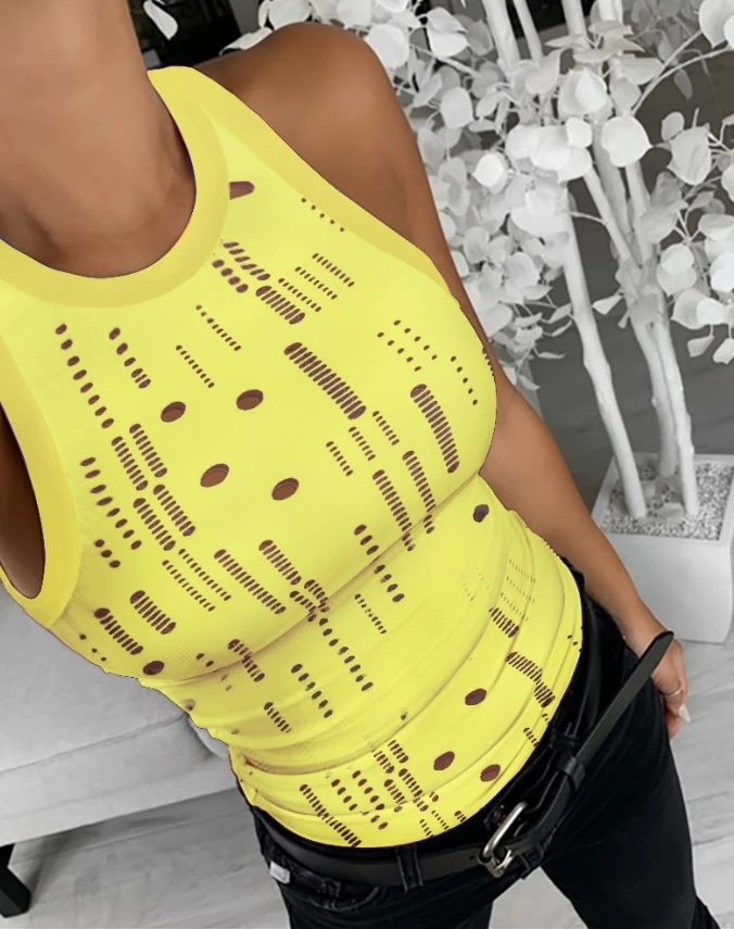 Женский Повседневный Топ лето 2024 модный однотонный сексуальный ажурный топ без