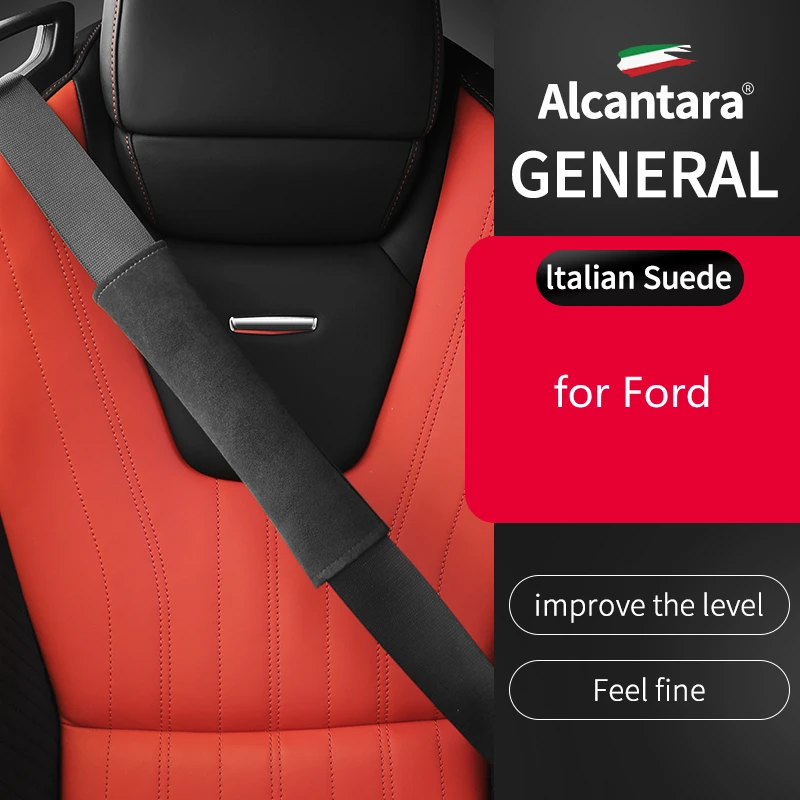 

for Ford Mustang Mondeo MK4 MK2 mk3 ranger Ecosport Kuga 2 3 ST Alcantara suede seat belt shoulder cover Car accessories