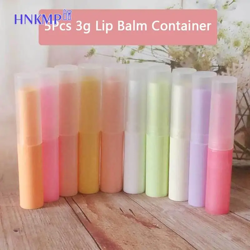 

5PCS/lot 3g Lipstick Tube Lip Balm Container With Caps Mini Empty Lip Balm Stick Tube Lipstick Tube 7 Color Send In Random