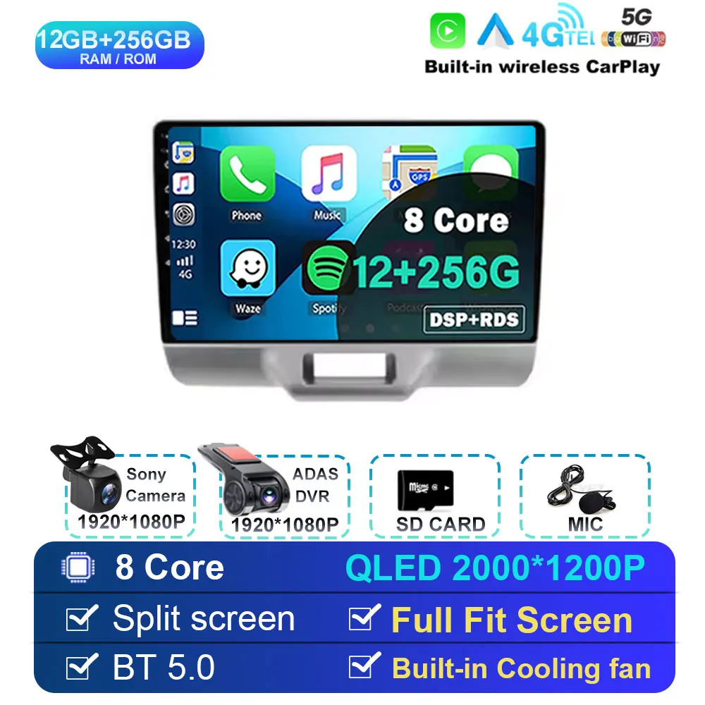 

Для SUZUKI Every Wagon 2015+ Android 15 Автомобильный радиоприемник 9-дюймовый мультимедийный видеоплеер Навигация GPS 360 Камера BT Carplay 4G