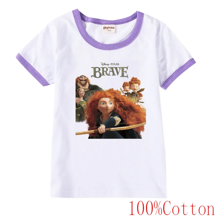 

Disney Funny Braver Cartoon Print Cotton T-Shirts Boys Summer Clothes Cartoon Baby Girls Tops Kids Teen Clothes