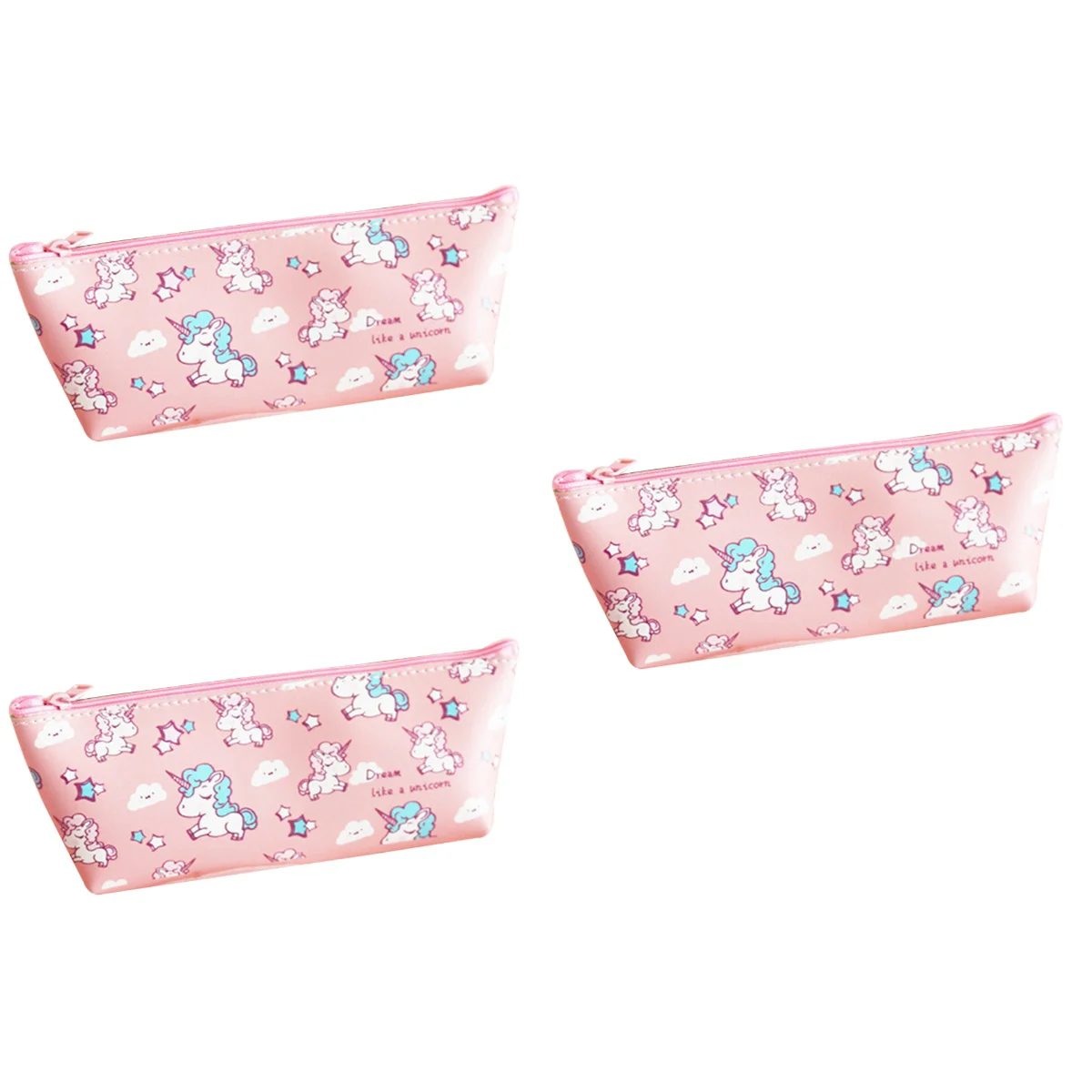 

3 pcs Kawaii Stationery Portable Reusable Pouch Box for School Office Supplies