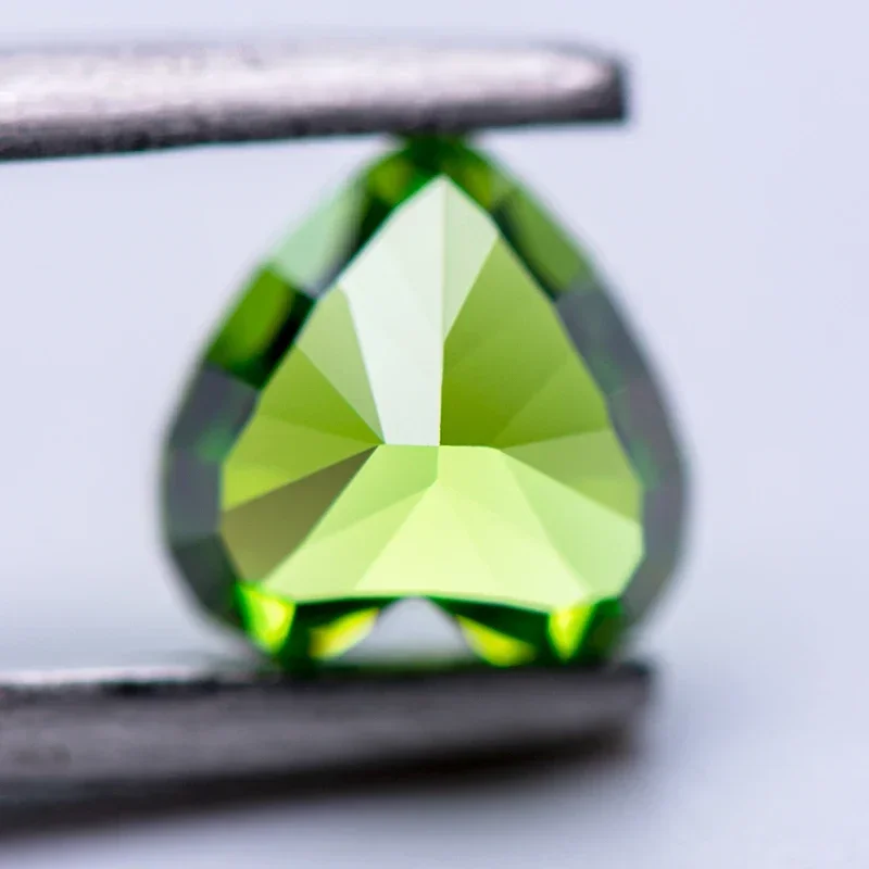 Кубический цирконий измельченный льд необычный зеленый цвет подвески в форме