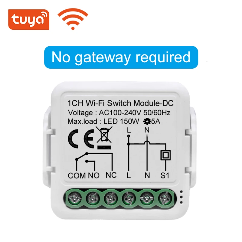 

Модуль сухого переключателя Tuya Wi-Fi, контакт переключателя Zigbee 5A, универсальное реле выключателя постоянного тока 12/24 В переменного тока 100-240 В, совместимое с Alexa Google