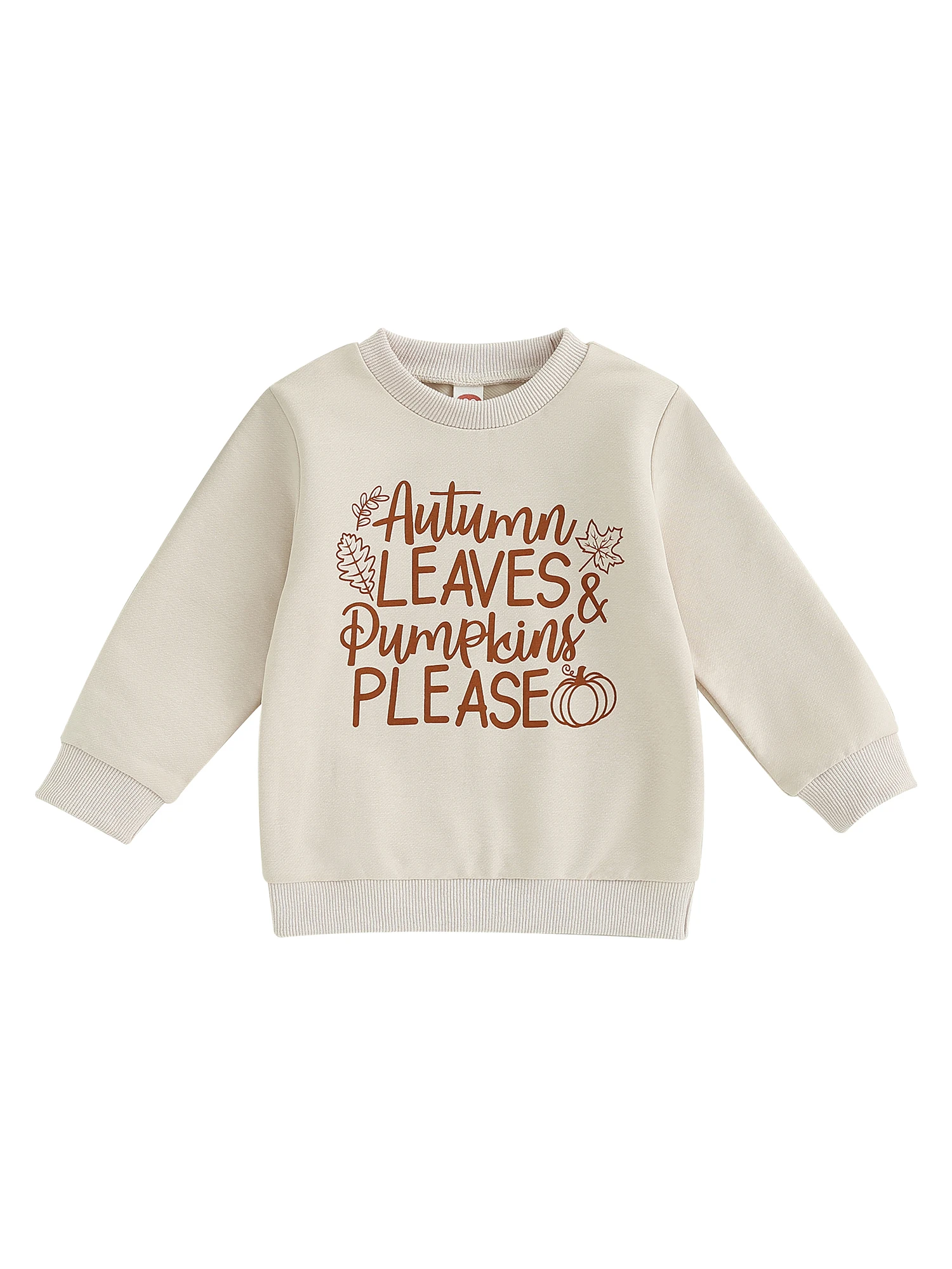 

Baby Boys Girls Halloween Costume Pumpkin Print Long Sleeve Sweatshirt Toddler Kids Crew Neck Pullover Fall Tops