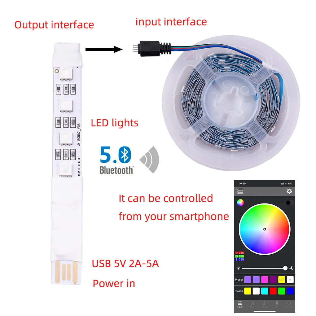 

Strip Light Remote Control with 4pin Port Infrared Smart LED Controller
