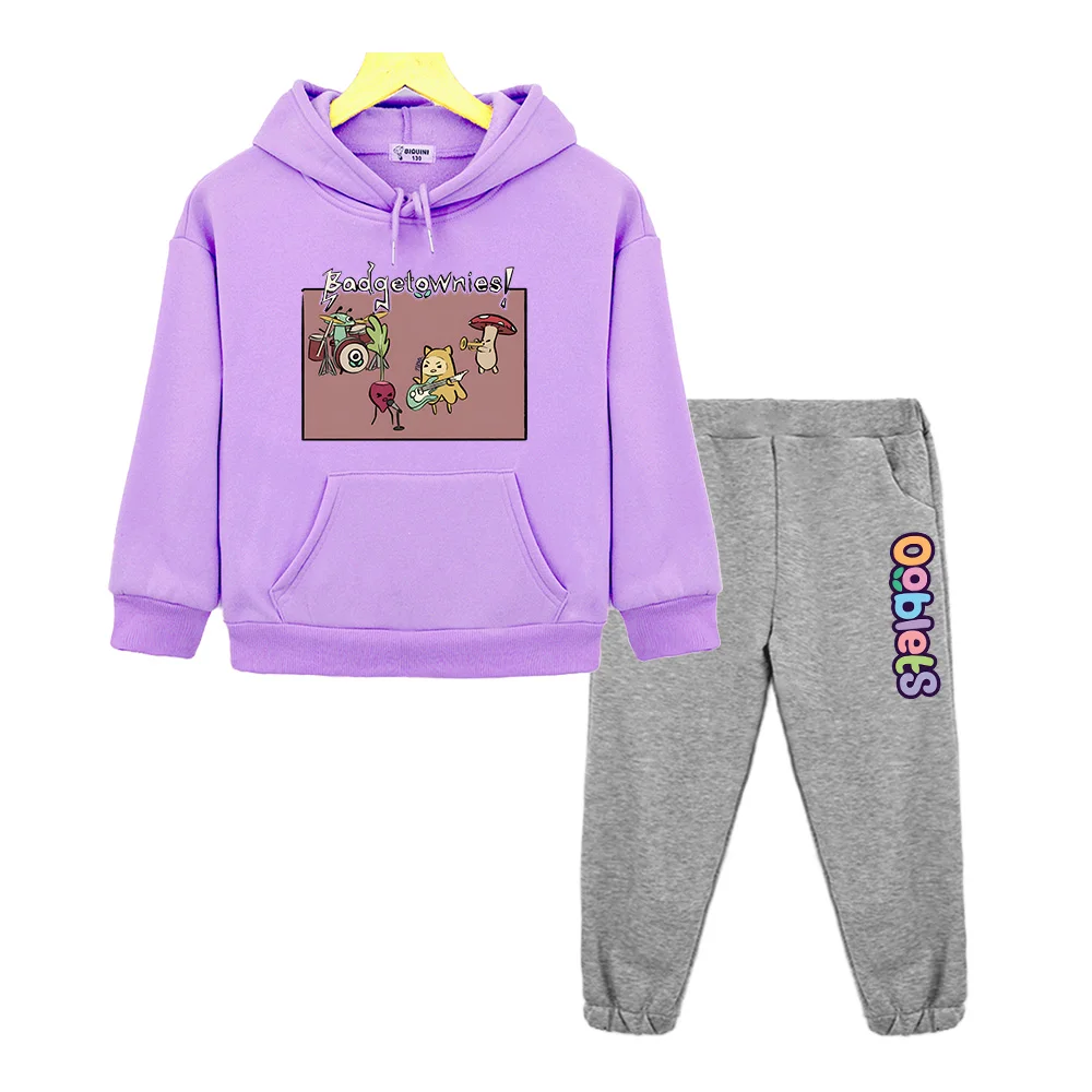 

Game Ooblets Hoodie and Pants Sets Streetwear Boys and Girls Clothing Autumn Winter Long Sleeve Sweatshirts Kawaii Graphic Hoody