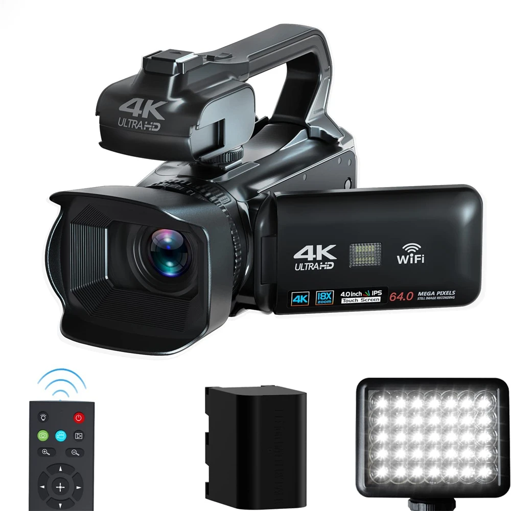 

18X Digital Vlog Camcorder 4K Professional Video Camera Youtube Stream Webcam Auto Focus 64MP Photography Recorder Time Lapse