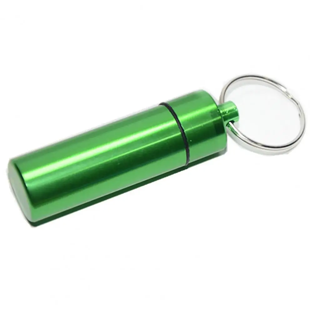 

Outdoor Pill Box Waterproof Aluminum Alloy Mini Tablet Pill Storage Bottle Container Keychain Holder Waterproof Keychain