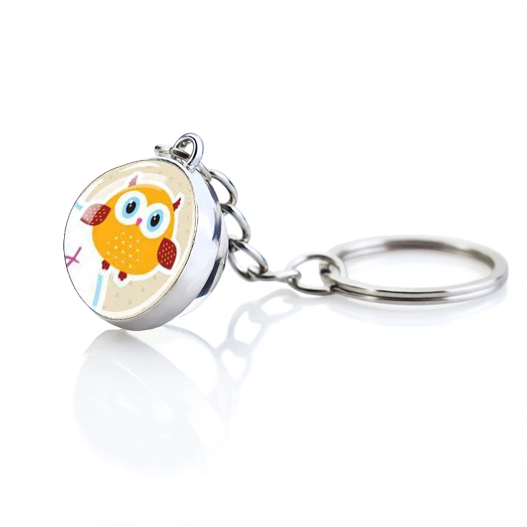 Брелки с рисунком совы милый забавный кулон со стеклянным шариком в мультяшном