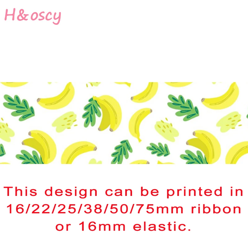 

50 ярдов, корсажная лента с принтом в виде банана и фруктов, эластичная лента для «сделай сам», банты для волос, украшения для праздника, вечер...