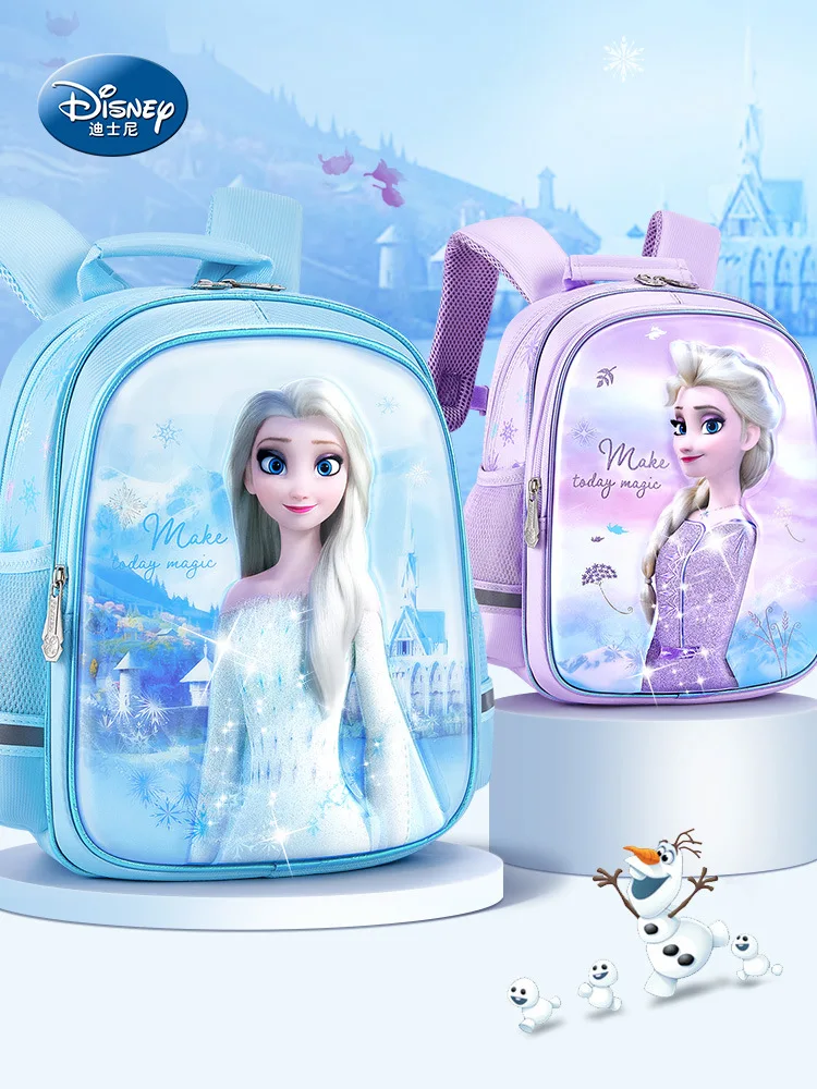 

2022 Disney Frozen Kindergarten Bag For Girls Gifts Elsa Anna School Student Shoulder Orthopedic Backpack Large Capacity Mochila