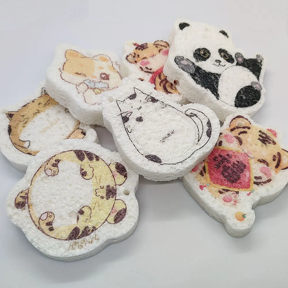 Антипригарная мультяшная хлопковая Губка из древесной целлюлозы компрессионное