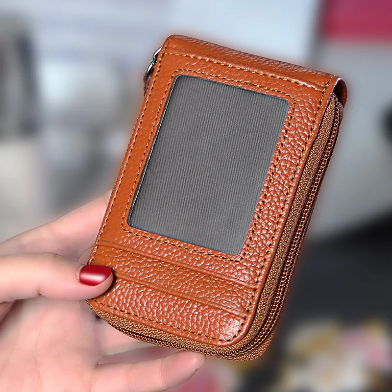 

NEW Genuine Leather Card Holder Wallets Men Woman Brand High Quality Leather Slim Small Money Bag Male Purses Mini Card Case