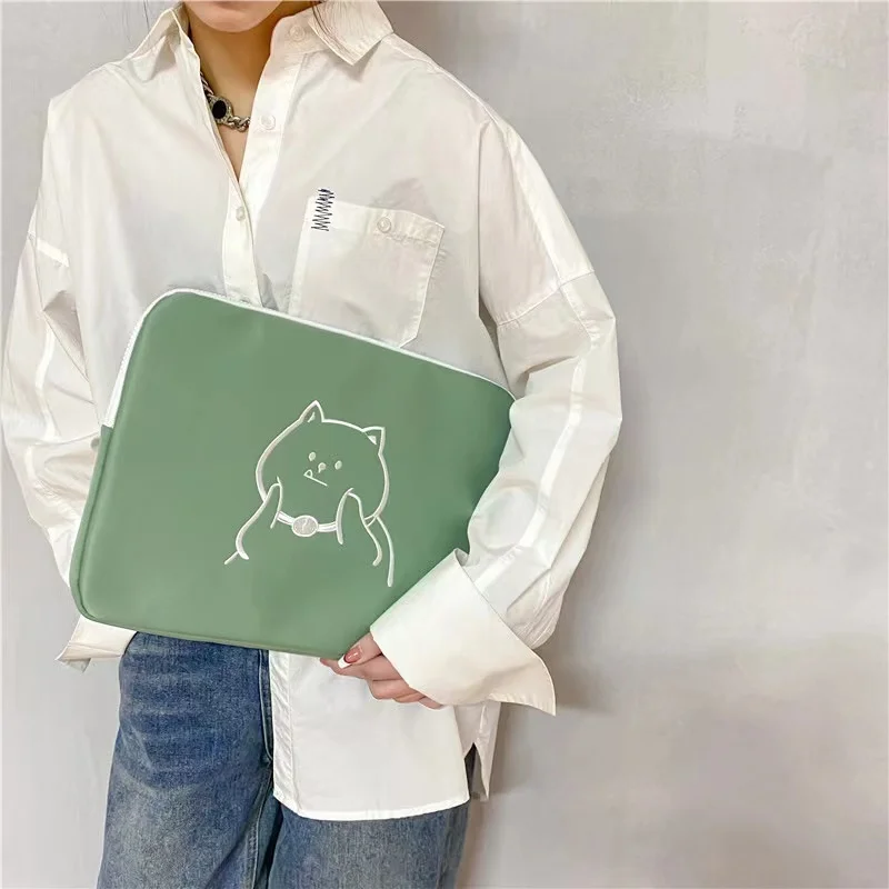 

Cute Bear Laptop and Tablet Pouch 11 13 14Inch Cover for Macbook Air Ipad 12.9 ASUS Samsung Tab S8 HP Xiaomi Laptop Carrying Bag