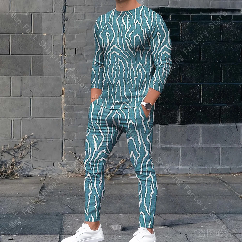

Men's Sweatshirt Pants 2 Piece Sets O Neck Long Sleeve T Shirt Sweatpants Tracksuits Male Oversized T-shirts Sportswear Clothing