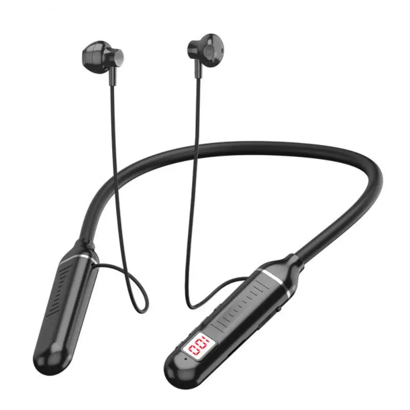 

Earbuds Wireless Earbuds With Microphone Neck-hanging Bluetooth Headset Running With Digital Display Music Earplugs Headphones