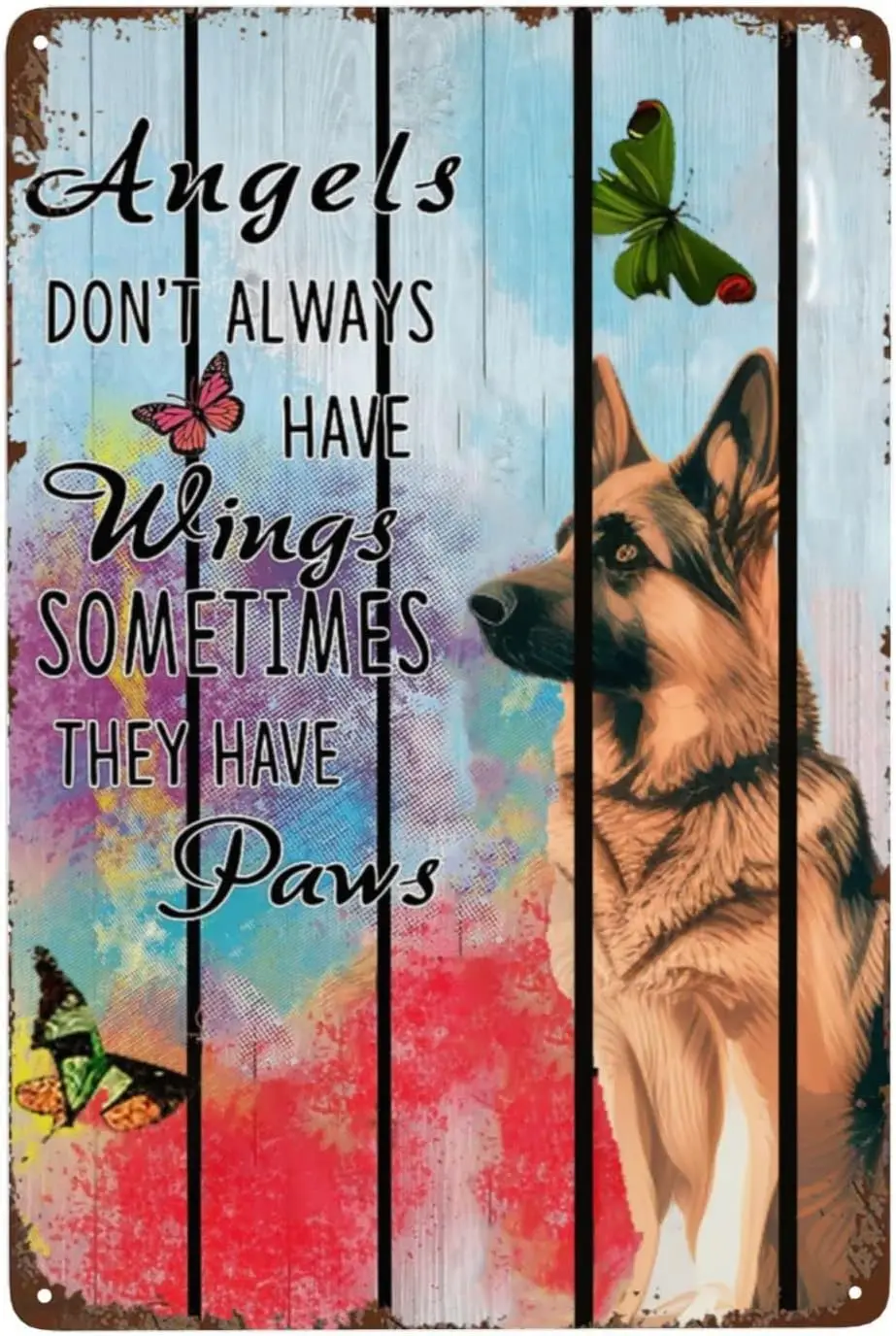 ngels Don't lwys Hve Wngs Sometmes They Pws Vntge Sgns Home Smplfed Dog Fgures Decor Relstc nml Portrts Memorl Dy Decort