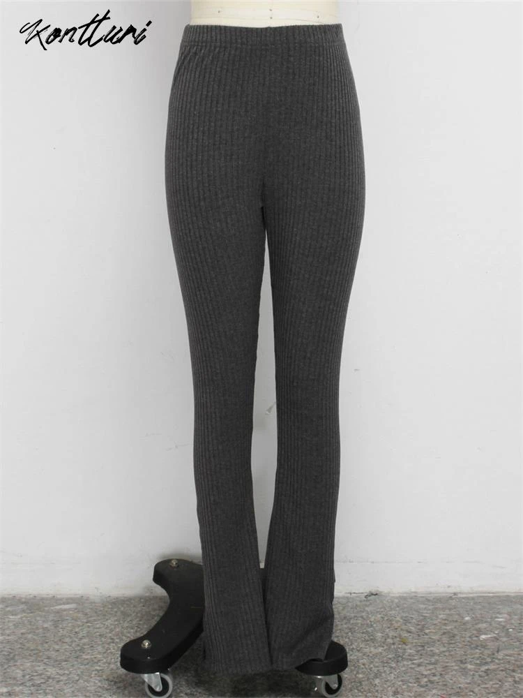 Kontturi осенние повседневные эластичные узкие брюки для женщин 2024 леггинсы модные