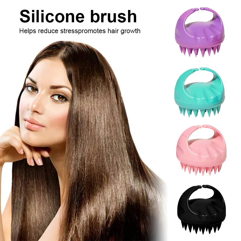 

Massager Brush with Soft Silicone Head Wet and Dry Hair Scalp Body Scalp Massage Brush Shampoo Comb for Women Men