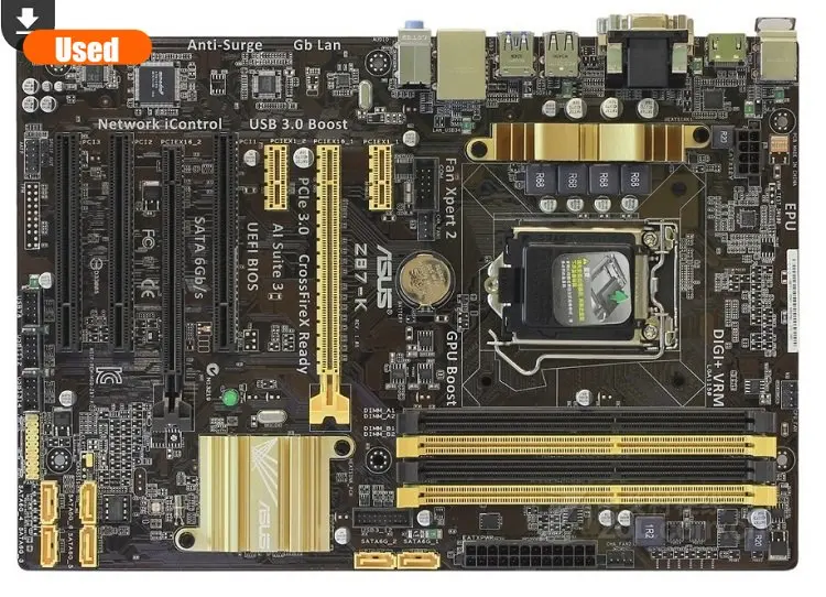 Asus оригинальная настольная материнская плата Z87 Socket LGA 1150 i7 i5 i3 DDR3 32G SATA3 USB3.0 ATX