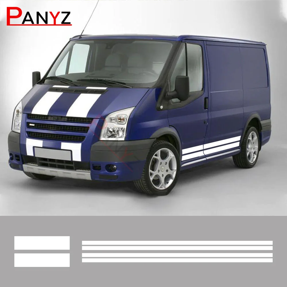 

4Pcs/Lot Car Stickers For Ford Transit MK6 MK7 Tuning Accessories Protection Camper Van Sport Graphics Vinyl Hood Engine Decals