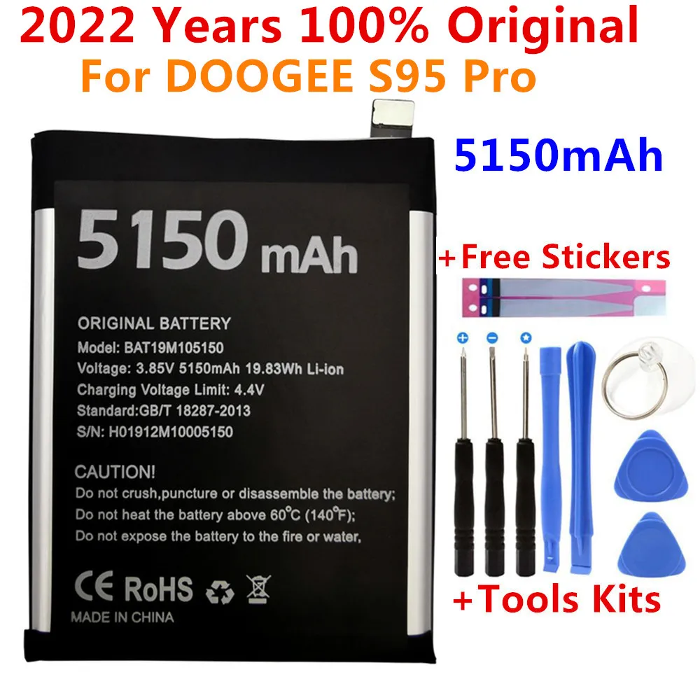 100% Новый оригинальный запасной аккумулятор Для DOOGEE S95 Pro BAT19M105150 5150 мАч запасная