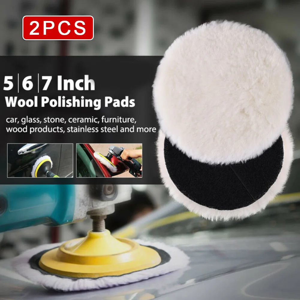 

2X Car Wool Buffing Polishing Pads Repair Tools 5/6/7 Inch Bonnets Sanding Paint Care Scratches Repair Car Waxing Polisher Pads