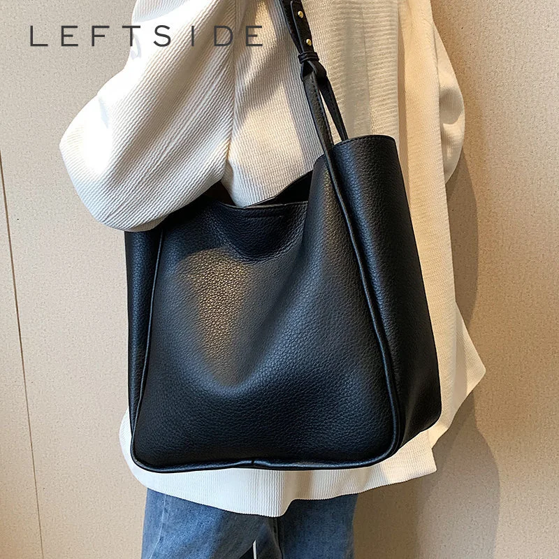 

LEFTSIDE Large Totes Bag for Women 2023 New In Fashion Design High-capacity Leather Shoulder Side Bag Female Shopper Handbags