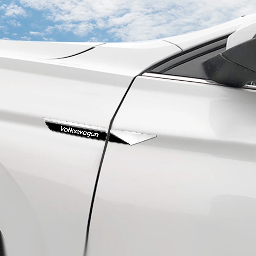 Car Styling ABS Metal Logo Błotnik Boczny Emblemat Naklejka Dekoracja Do Volkswagen R Line Golf 4 5 6 7 8 7.5 Passat B5 B6 B7