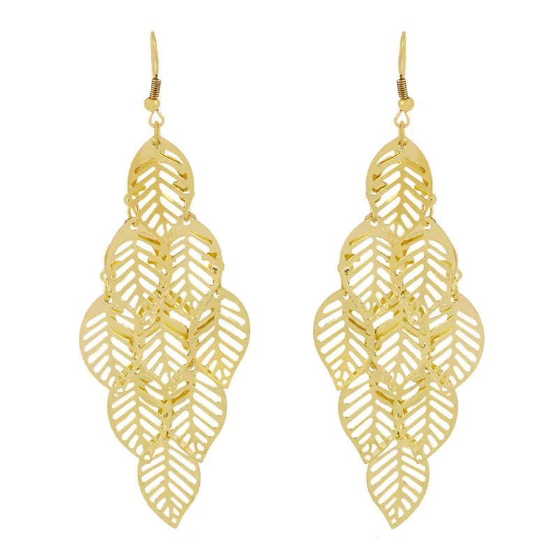 

New Fashion Cubic Zirconia Leaf Long Drop Earrings for Elegant Women CZ Dangle Huggie Earrings Jewelry Accessories Gift