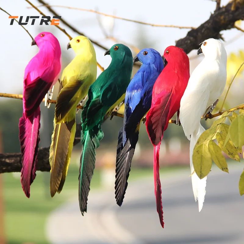 

20CM Handmade Simulation Parrot Foam Feather Artificial Parrot Imitation Bird Model Figurine Birds Parrot Home Garden Decoration