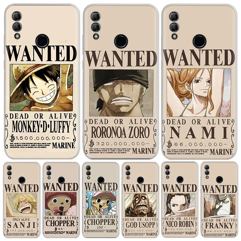 

One Piece Fashion Wanted For Huawei P Smart Z Y5 Y6 Y7 Y9S 2019 Honor 10 Lite Phone Case 8A Pro 8S 8X 9X 7X 7A 9 20 1020i Cover