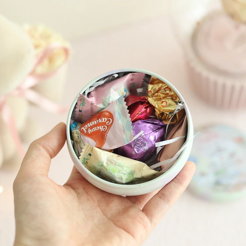 Жестяная коробка в виде кролика круглый контейнер для хранения закусок